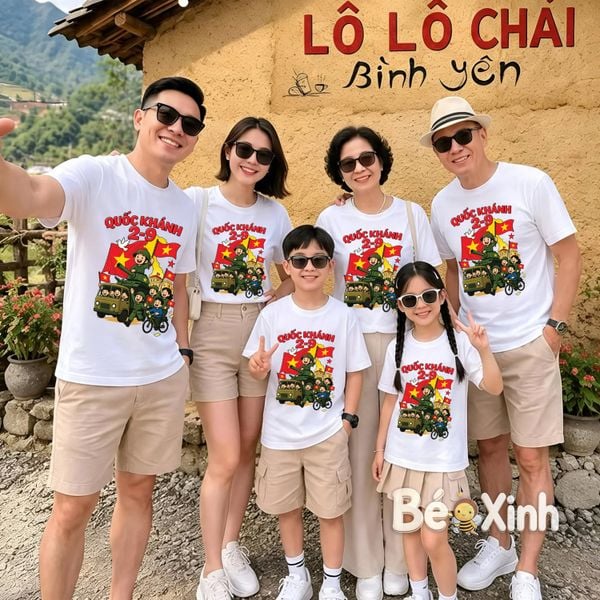 BST Áo thun Gia đình Chủ Đề VIỆT NAM ngày lễ tết nhà Bé Xinh Shop cho bé trai, bé gái BXG2507