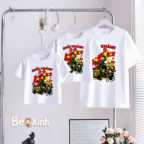 BST Áo thun Gia đình Chủ Đề VIỆT NAM ngày lễ tết nhà Bé Xinh Shop cho bé trai, bé gái BXG2507