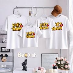 BST Áo thun Gia đình Chủ Đề VIỆT NAM ngày lễ tết nhà Bé Xinh Shop cho bé trai, bé gái BXG2507