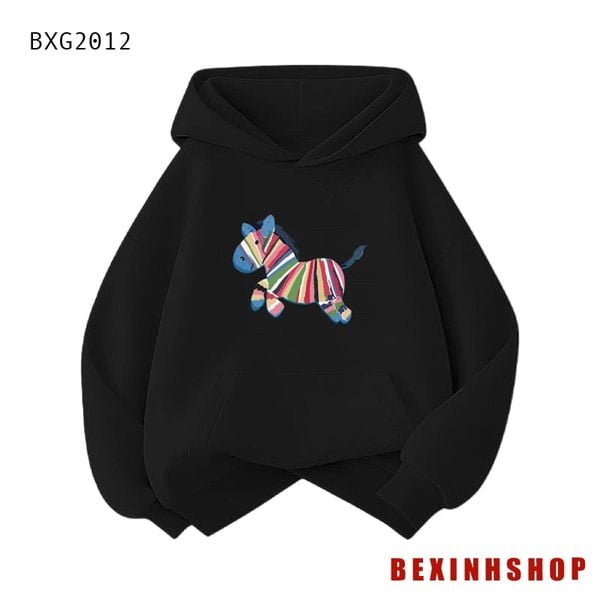 Áo Hoodie In Ngựa Cầu Vồng Dễ Thương Cho Bé Trai & Bé Gái Mùa Thu Đông BXG2011