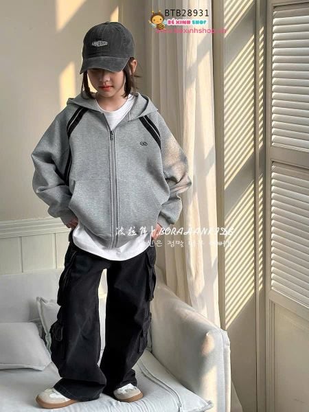 Áo khoác phối sọc thể thao dễ thương cho bé trai và bé gái BTB28931