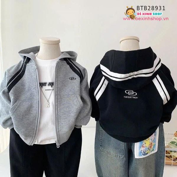 Áo khoác phối sọc thể thao dễ thương cho bé trai và bé gái BTB28931