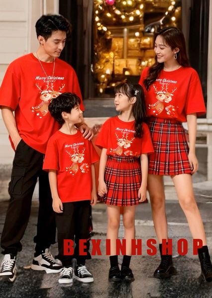 Áo thun Cotton Noel dễ thương cho bé trai & bé gái mùa Giáng Sinh BXG1270