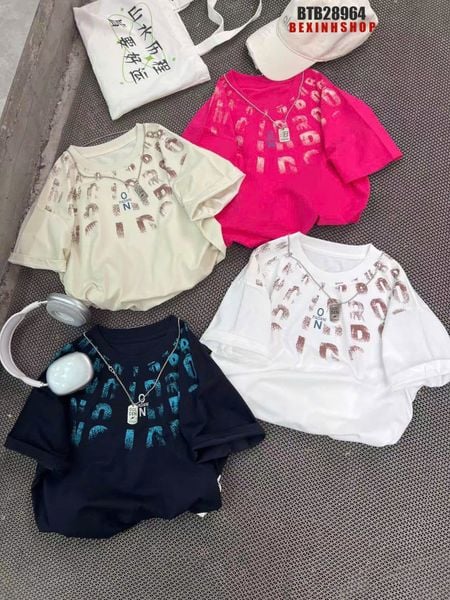 Áo thun QCCC họa tiết phối cổ cao cấp cho bé trai BTB28964