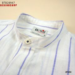 Áo sơ mi sọc cổ trụ linen dễ thương cho bé trai BTB28947