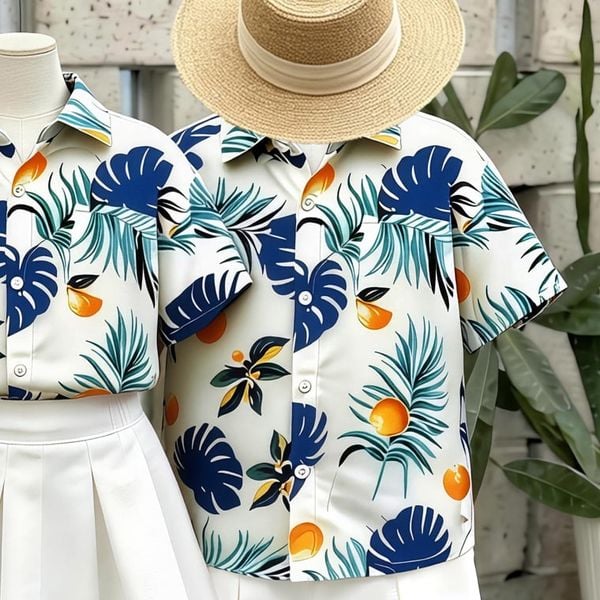 BST đồng phục áo sơ mi lụa / QUẦN VÁY cotton lạnh cho bé trai & bé gái đi biển BXG2356