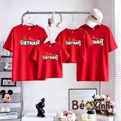 BST Áo thun Gia đình Chủ Đề VIỆT NAM ngày lễ tết nhà Bé Xinh Shop cho bé trai, bé gái BXG2507
