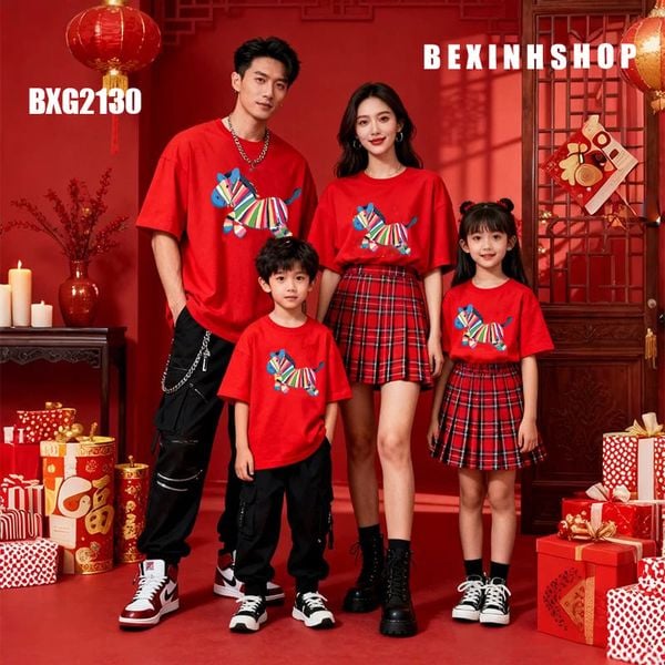 [TẾT 2026] Gia Đình - Áo thun dễ thương cho bé trai & bé gái mùa TẾT BXG2129