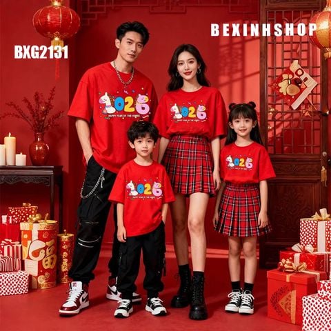 [TẾT 2026] Gia Đình - Áo thun dễ thương cho bé trai & bé gái mùa TẾT BXG2129