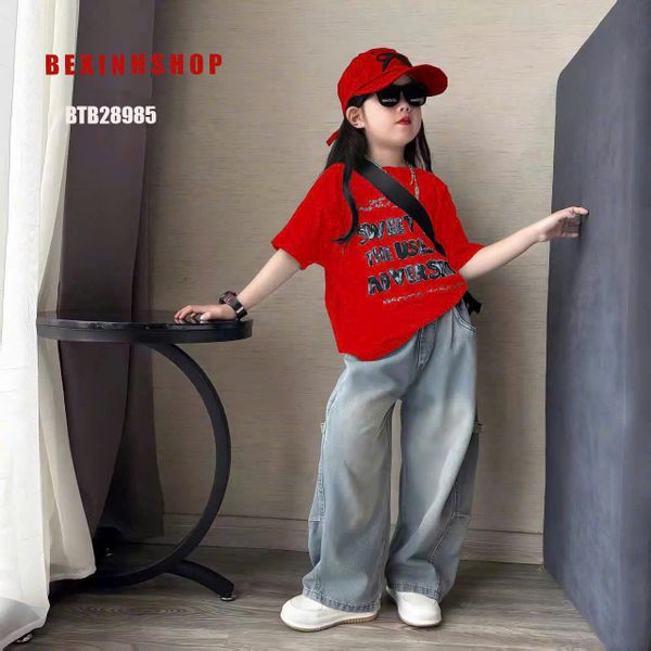 Set JEAN cho bé trai và gái in chữ SWEET cực ngầu cho bé BTB28985