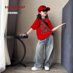 Set JEAN cho bé trai và gái in chữ SWEET cực ngầu cho bé BTB28985