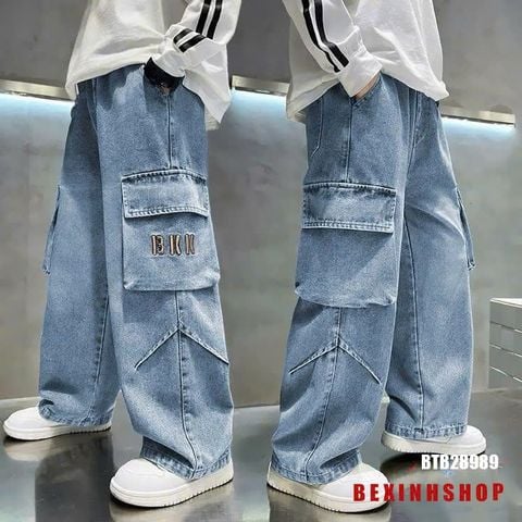 Quần jean suông túi hộp BKK cực ngầu cho bé trai BTB28989