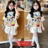 Bộ thun hình 3D phối ren dễ thương cho bé gái BXG1722