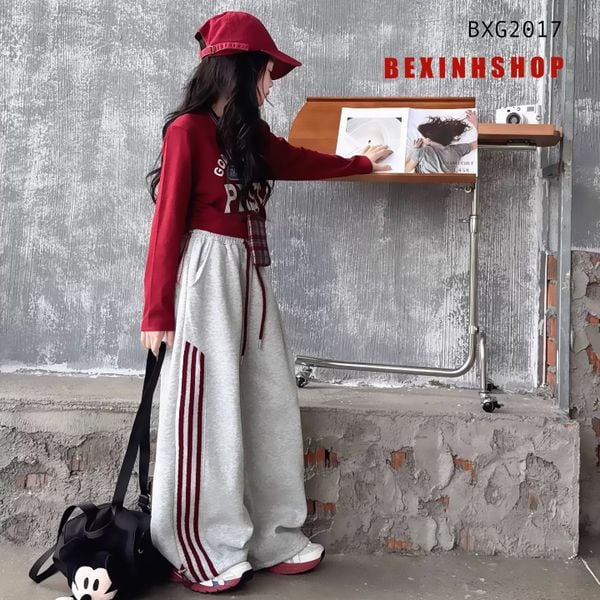 [BexinhshopVN] Set áo dây rút quần phom rộng dễ thương cho bé gái BXG2017