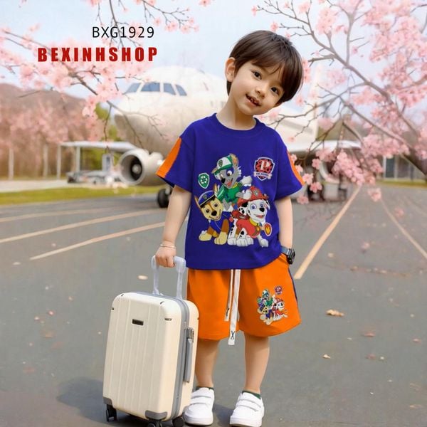 Bộ thun hoạt hinh chó PAW bé trai BXG1927