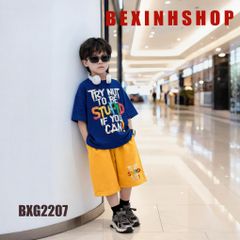 Bộ thun bé trai in chữ phong cách Hàn Quốc BXG2206