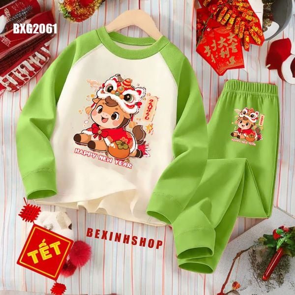 [Tết] Bộ dài tay cho bé trai & bé gái Mùa Tết Nguyên Đán BXG2060