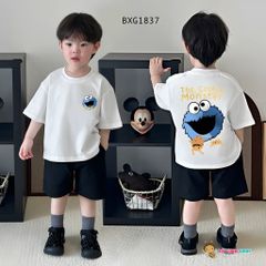 Bộ áo thun hình Cookie quần kaki mềm dễ thương cho bé trai BXG1837