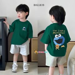 Bộ áo thun hình Cookie quần kaki mềm dễ thương cho bé trai BXG1837