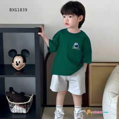 Bộ áo thun hình Cookie quần kaki mềm dễ thương cho bé trai BXG1837