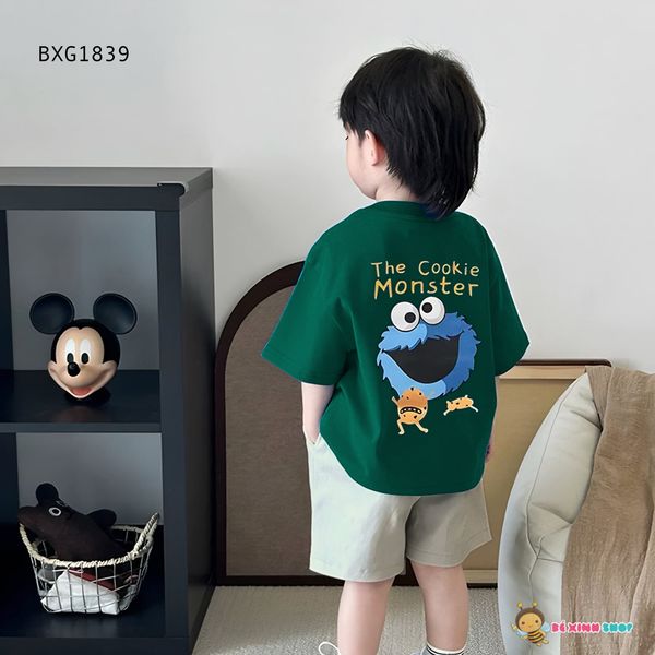 Bộ áo thun hình Cookie quần kaki mềm dễ thương cho bé trai BXG1837