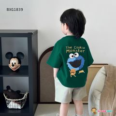 Bộ áo thun hình Cookie quần kaki mềm dễ thương cho bé trai BXG1837