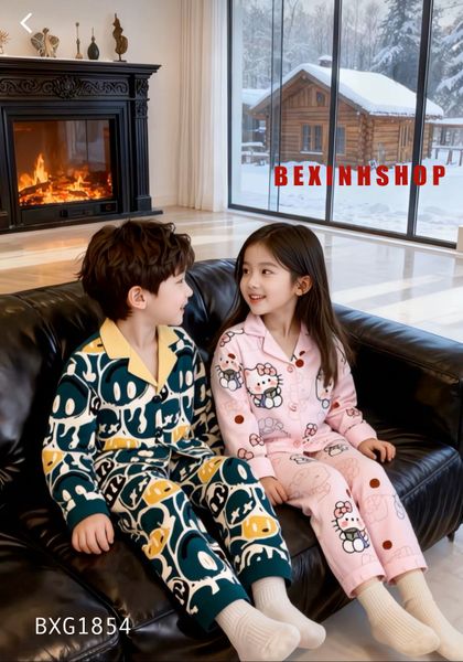 [BÉ TRAI - BÉ GÁI] Bộ pizama lụa Latin dễ thương cho bé  mặc nhà, mặc ngủ BXG1853 ( Form rộng )