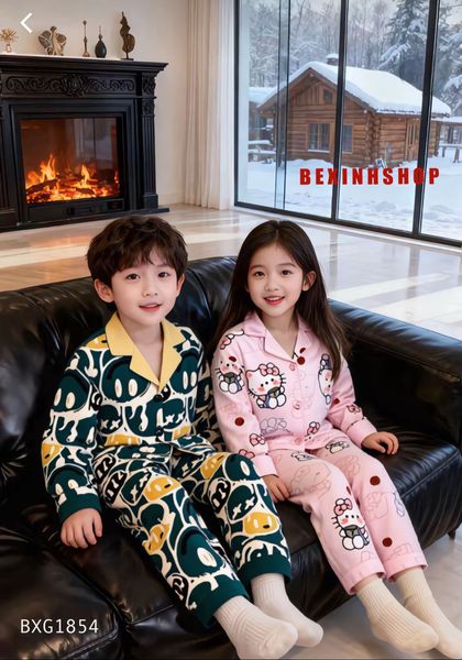 [BÉ TRAI - BÉ GÁI] Bộ pizama lụa Latin dễ thương cho bé  mặc nhà, mặc ngủ BXG1853 ( Form rộng )