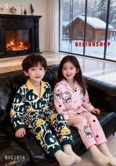 [BÉ TRAI - BÉ GÁI] Bộ pizama lụa Latin dễ thương cho bé  mặc nhà, mặc ngủ BXG1853 ( Form rộng )