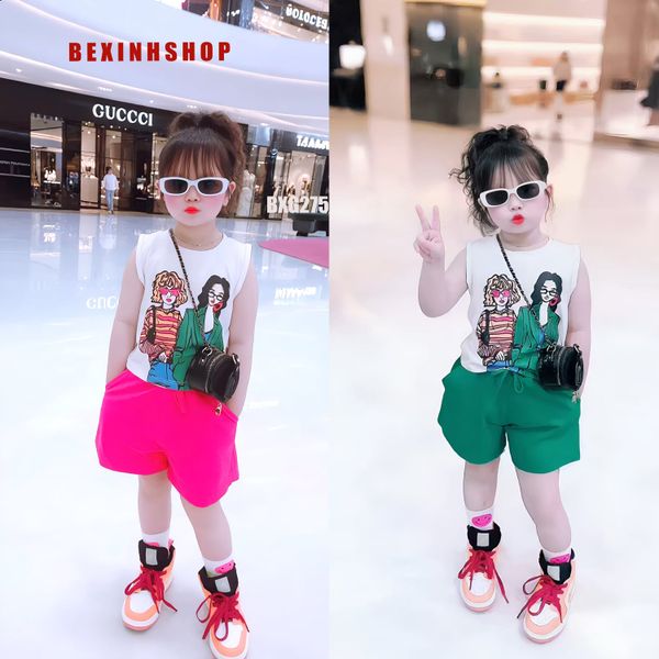 Bộ sort thun SÁT NÁCH in cô gái dễ thương cho bé gái BXG275