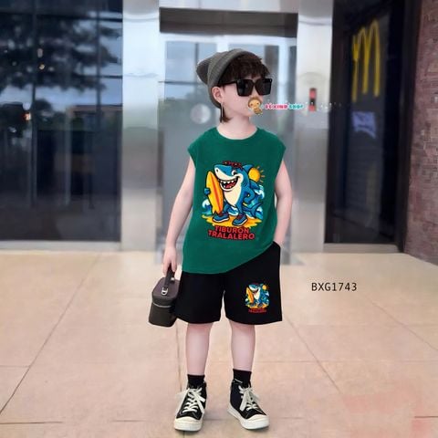 Bộ sát nách Cá Mập Tiburon dễ thương cho bé trai BXG1743