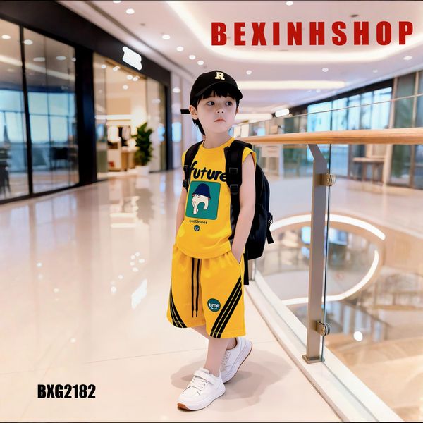 Bộ sát nách tay lỡ thể thao cho bé trai ngày Hè BXG2182