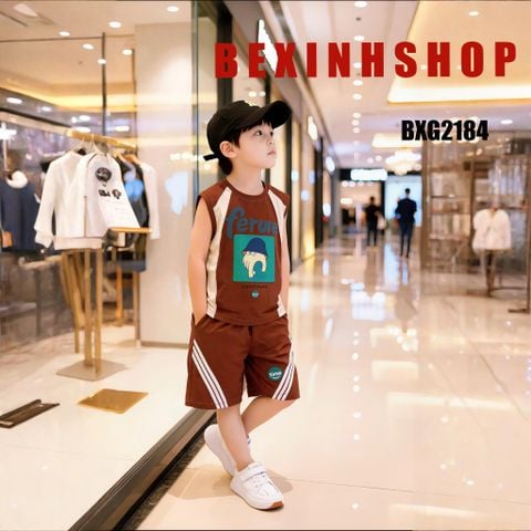 Bộ sát nách tay lỡ thể thao cho bé trai ngày Hè BXG2182