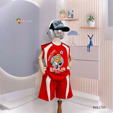 Bộ áo Sát Nách TUNG TUNG SAHUR dễ thương cho bé trai BXG1764