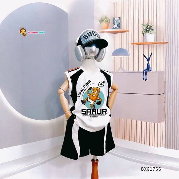 Bộ áo Sát Nách TUNG TUNG SAHUR dễ thương cho bé trai BXG1764