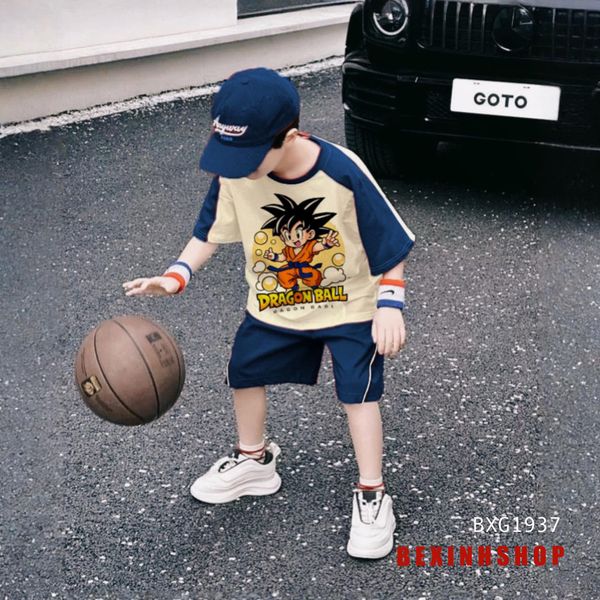 Bộ thun phối tay Songoku dễ thương cho bé trai BXG1936
