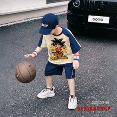 Bộ thun phối tay Songoku dễ thương cho bé trai BXG1936