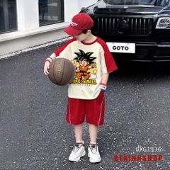 Bộ thun phối tay Songoku dễ thương cho bé trai BXG1936