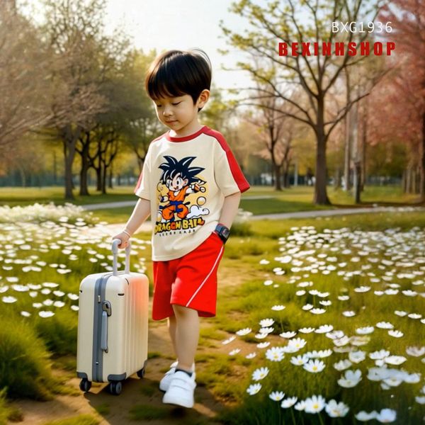 Bộ thun phối tay Songoku dễ thương cho bé trai BXG1936