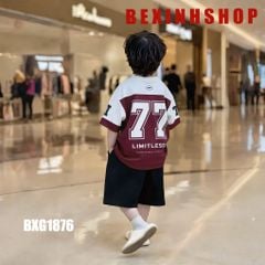 Bộ thun Hiphop thể thao số 77 dễ thương cho bé trai BXG1875 - Thời trang phong cách Thể thao cho Nam Trẻ Em