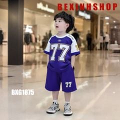 Bộ thun Hiphop thể thao số 77 dễ thương cho bé trai BXG1875 - Thời trang phong cách Thể thao cho Nam Trẻ Em