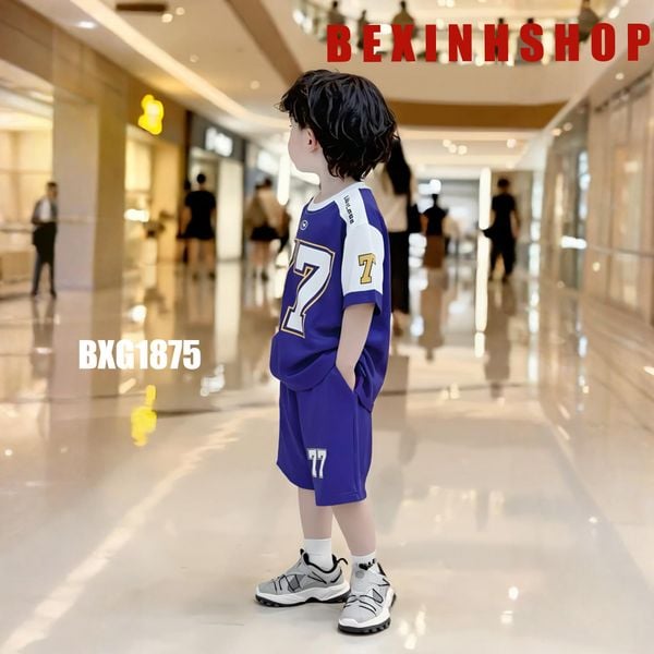 Bộ thun Hiphop thể thao số 77 dễ thương cho bé trai BXG1875 - Thời trang phong cách Thể thao cho Nam Trẻ Em