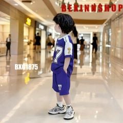 Bộ thun Hiphop thể thao số 77 dễ thương cho bé trai BXG1875 - Thời trang phong cách Thể thao cho Nam Trẻ Em