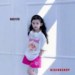 Bộ thun Cotton in Cừu BABY THREE dễ thương cho bé gái BXG1170