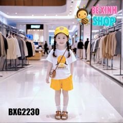 Set áo thun quần sort in Bé gái SWEET BXG2230