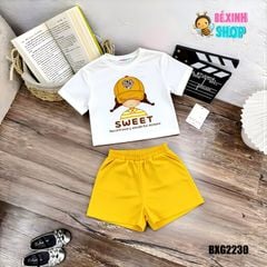 Set áo thun quần sort in Bé gái SWEET BXG2230