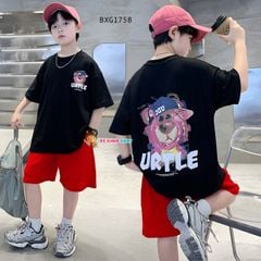 Bộ thun in gấu URTLE dễ thương cho bé trai & bé gái BXG1758