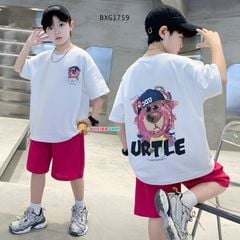 Bộ thun in gấu URTLE dễ thương cho bé trai & bé gái BXG1758