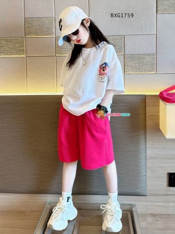 Bộ thun in gấu URTLE dễ thương cho bé trai & bé gái BXG1758