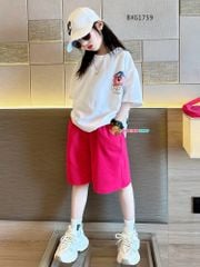 Bộ thun in gấu URTLE dễ thương cho bé trai & bé gái BXG1758